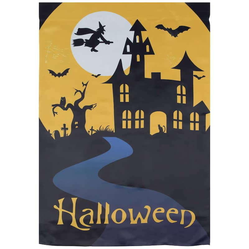 Pumpkins and Ghost Spooky Halloween Outdoor House Flag 28" x 40"
