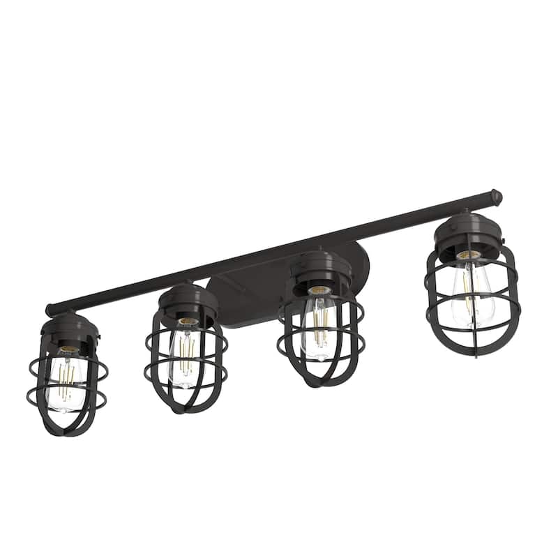 Hunter Starklake 4 Light Vanity Wall Light, Industrial, Cage, Rustic - Damp Rated!
