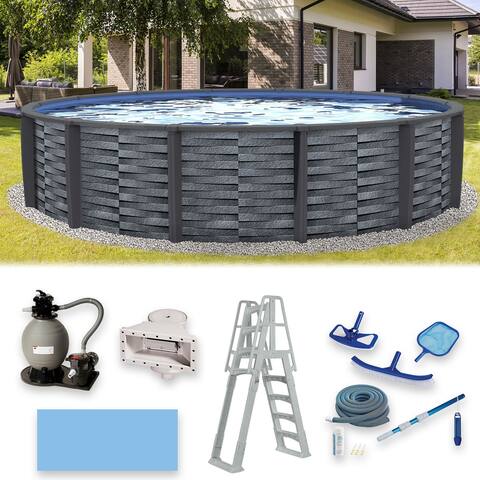 Affinity 7-in Top Rail Resin Swimming Pool Package