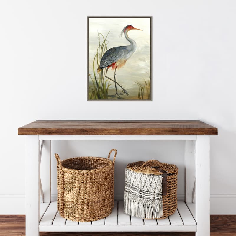 Canvas Art Framed 'Grey Heron' by Aimee Wilson