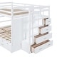 preview thumbnail 12 of 40, Full Over Full Bunk Bed with Trundle and Stairs, Wooden Storage Bed with Pull-out Drawers and Guardrail for Kids Bedroom
