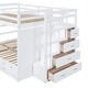 preview thumbnail 47 of 46, Solid Wood Bunkbed Frame with Trundle, Storage Stairs and Guardrail