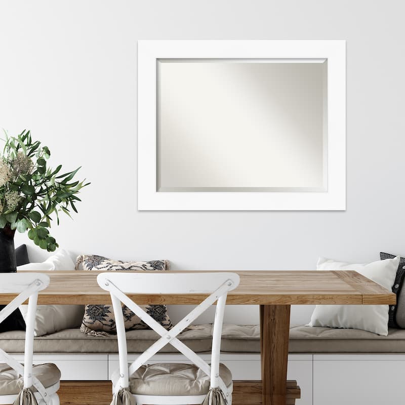 Beveled Wall Mirror - Cabinet White Frame - Cabinet White