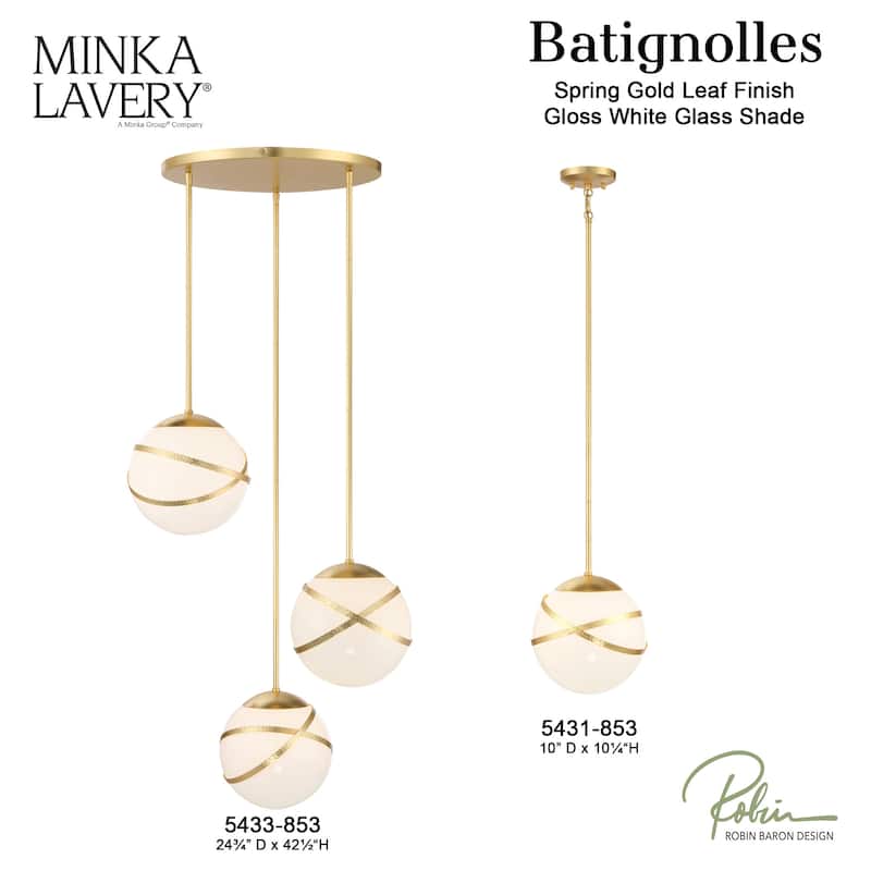 Minka Lavery 5433 Batignolles 3 Light 25" Wide Multi Light Pendant