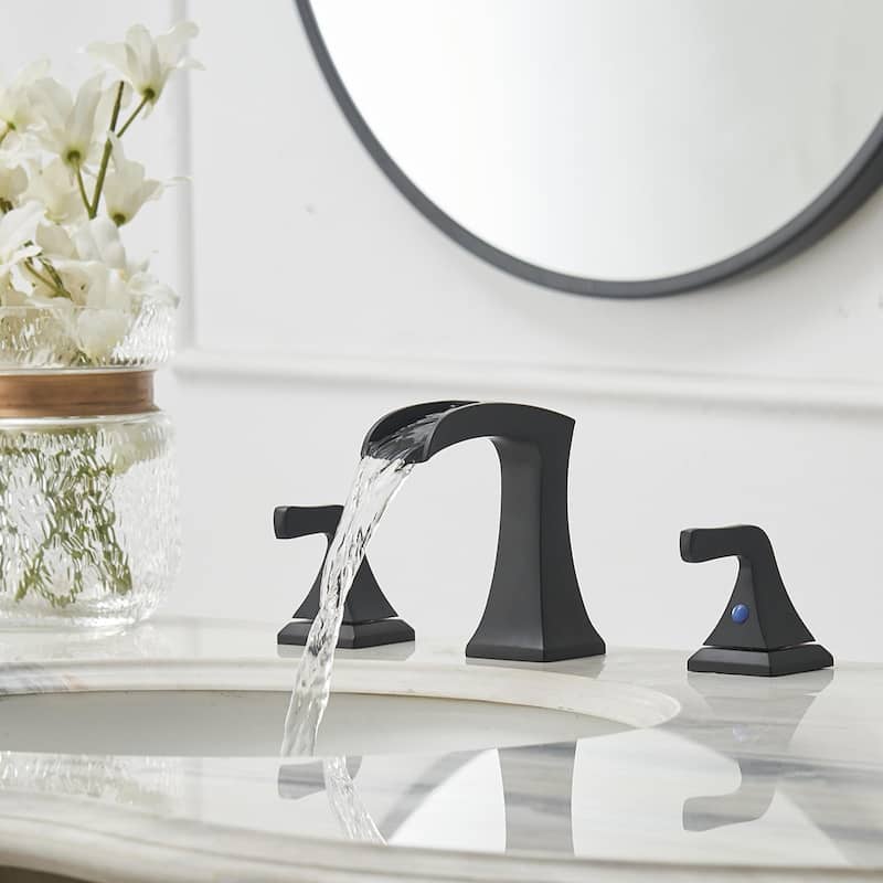 8 in. Widespread 2-Handle Waterfall Bathroom Sink Faucet