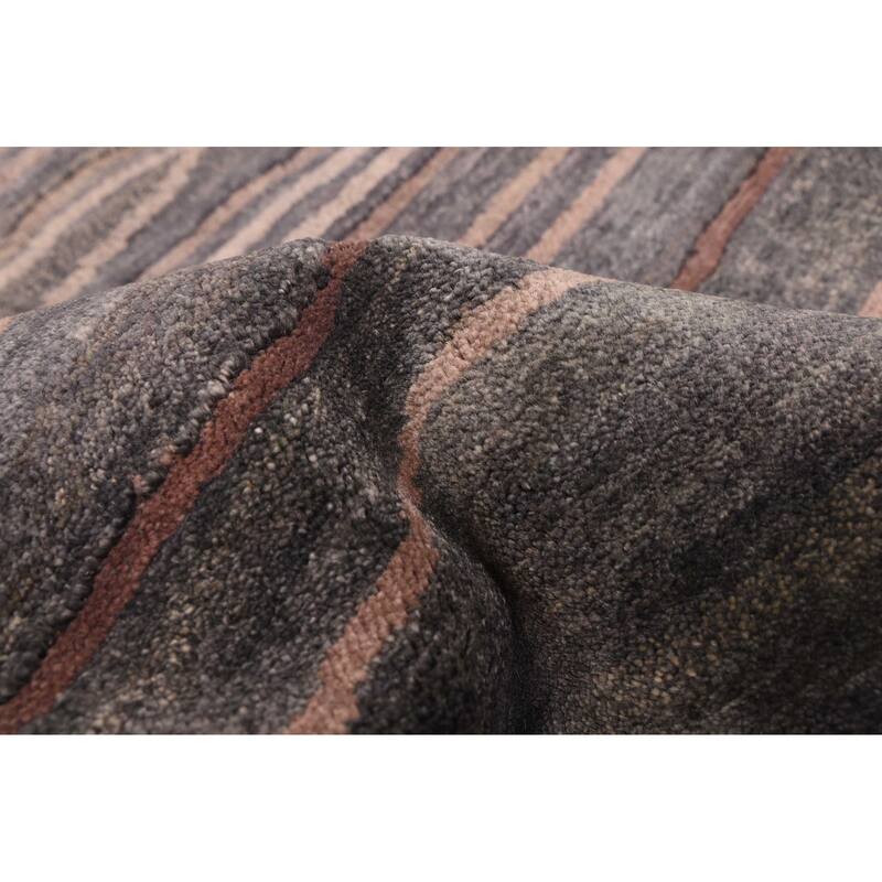 ECARPETGALLERY Hand-knotted Peshawar Ziegler Dark Grey Wool Rug - 5'1 x 6'10