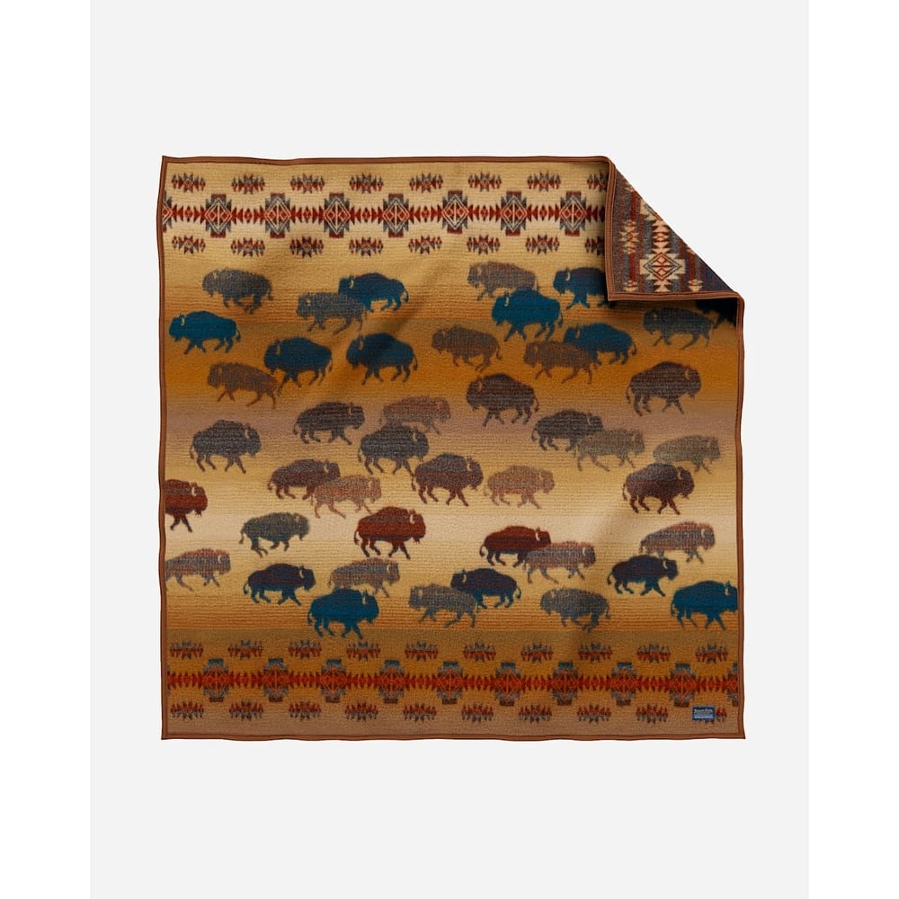 Pendleton Prairie Rush Hour Brown Buffalo Throw