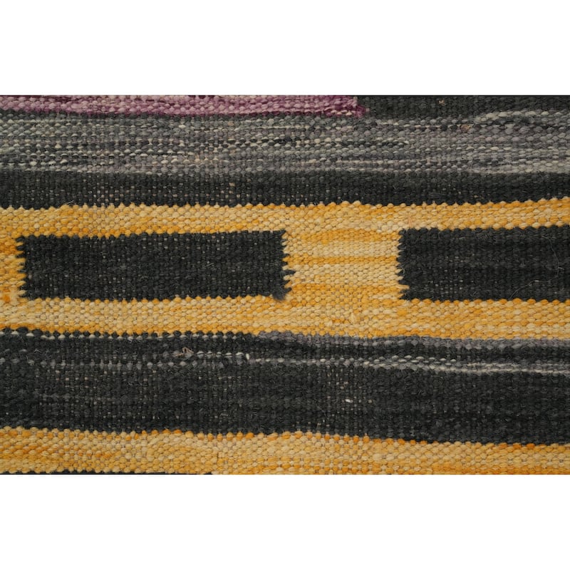 Hand Woven Oriental 100% Wool Carpet Southwestern Tribal Purples Kilim Area Rug - 8' 1'' X 6' 0''