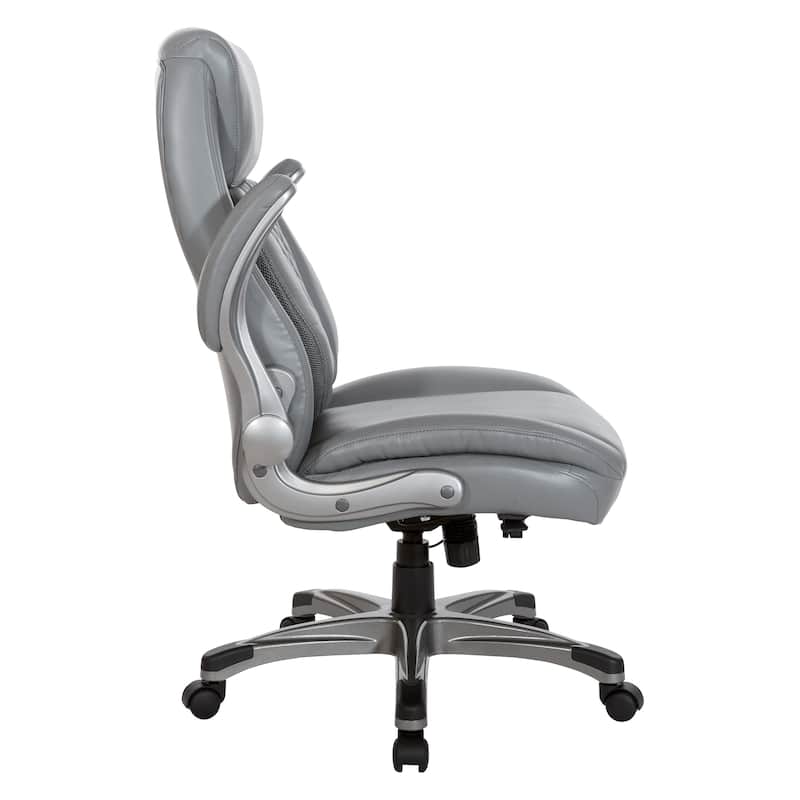 Executive Chair in Bonded Leather with Flip Arms