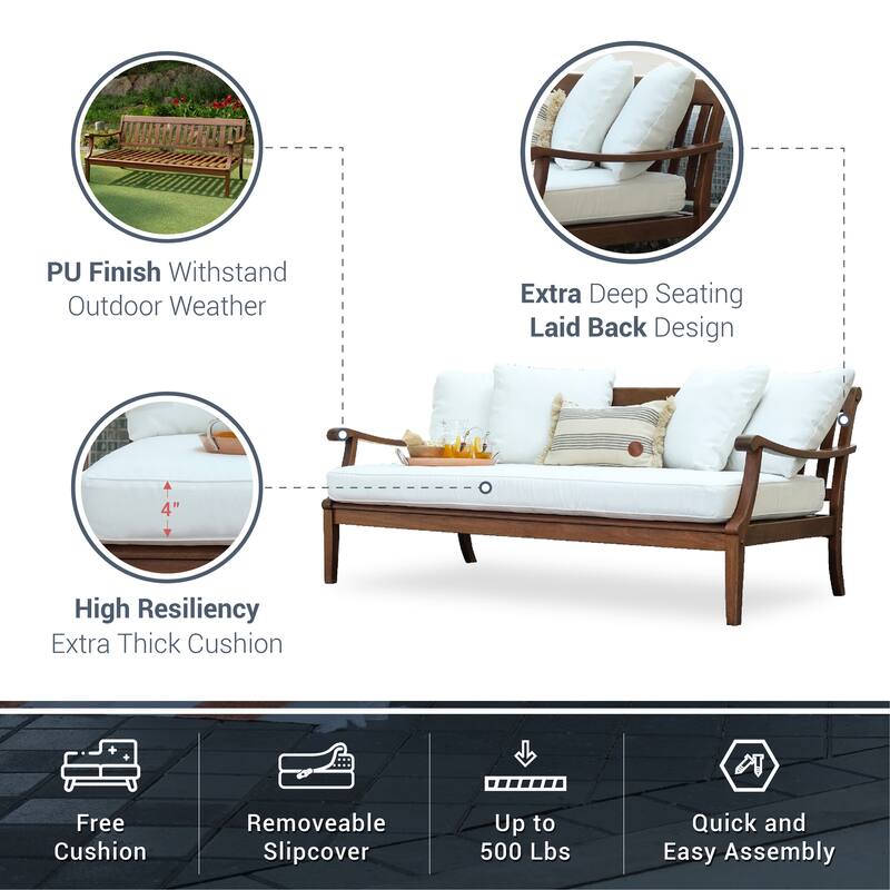 Cambridge Casual Como Solid Wood Outdoor Daybed