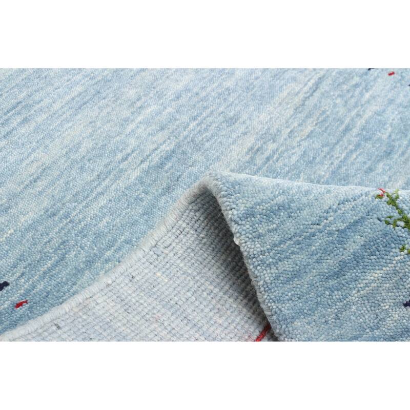 ECARPETGALLERY Hand Loomed Kashkuli Gabbeh Turquoise Wool Rug - 3'2 x 5'0