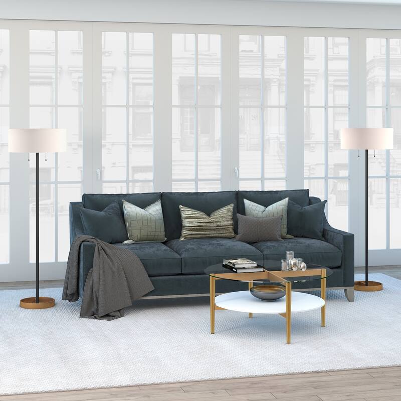 Otto 36" Wide Round Coffee Table with MDF Shelf - 36" Wide