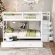 preview thumbnail 2 of 13, Simple Full over Full Bunk Bed With Trundle And Staircase,Storage Drawers