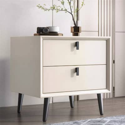 Two Drawers Pine Nightstand