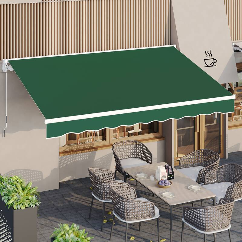 AECOJOY Manual Retractable Patio Awning Outdoor Sunshade Shelter (Cover Only)