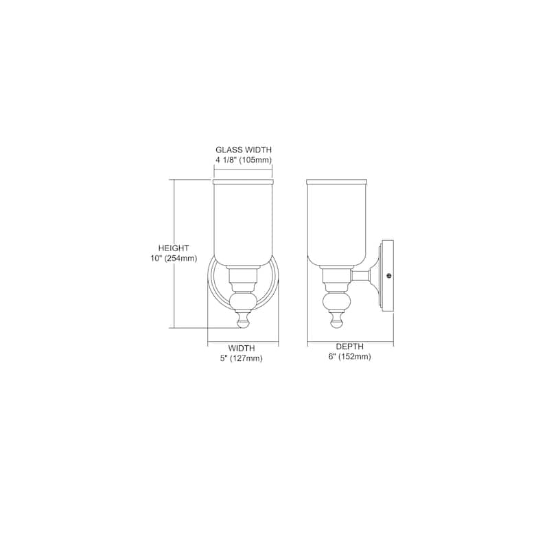 Bristol Collection 1-light bath in Oil Rubbed Bronze - N/A