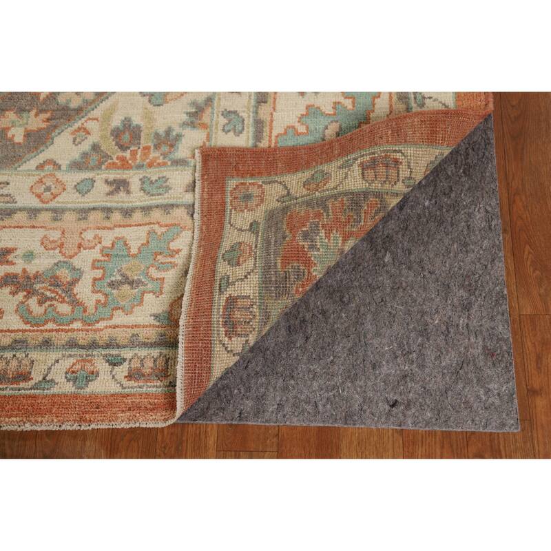 Hand Knotted Oriental 100% Wool Carpet Transitional Medallion Oranges & Rust Oushak Area Rug - 10' 1'' X 8' 5''