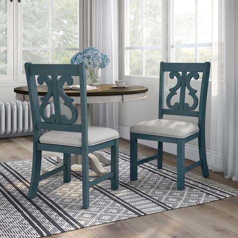 Furniture of America Sylmer Farmhouse Wood Side Chairs (Set of 2)