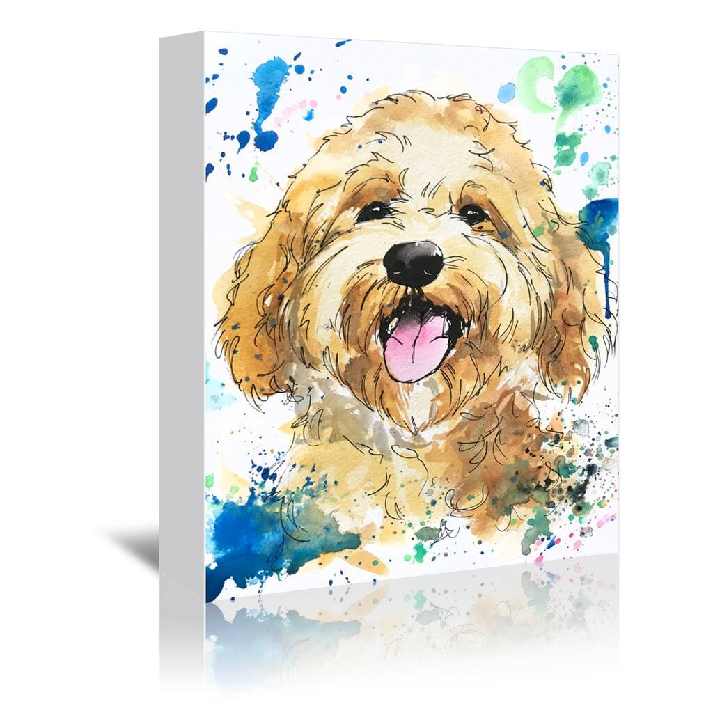 Americanflat - 8" x 10" Murray The Cockapoo by Allison Gray Wrapped Canvas Wall Art