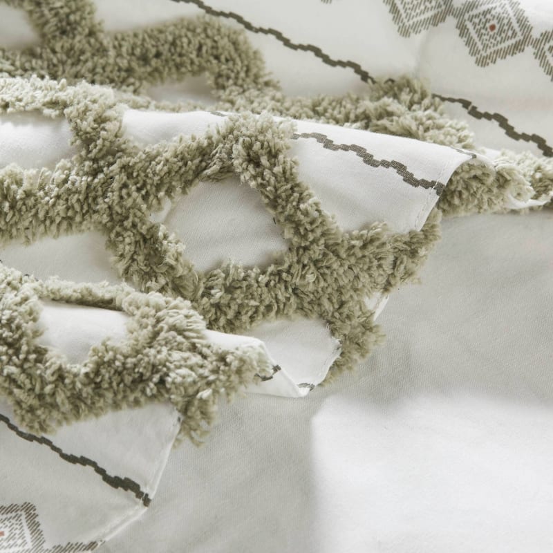 INK+IVY Imani Cotton Printed Single Curtain Panel with Chenille Stripe and Lining
