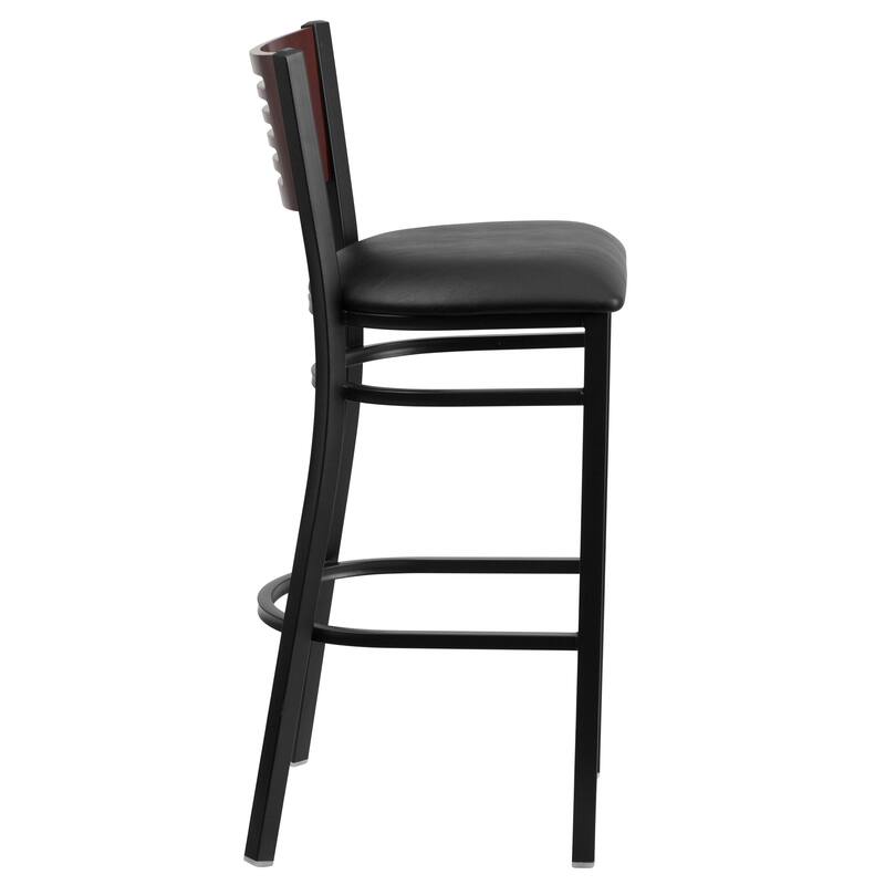 2 Pk. Hercules Series Decorative Slat Back Metal Restaurant Barstool - 19.75"W x 20"D x 43"H - 19.75"W x 20"D x 43"H