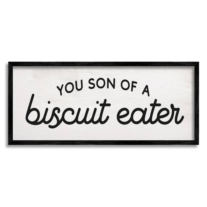 Stupell You Son of a Biscuit Eater Funny Slang Framed Wall Art - Black - 13 x 30 - Black