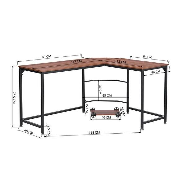 Shop Small Large Size L Shape Corner Computer Desk Wood Steel