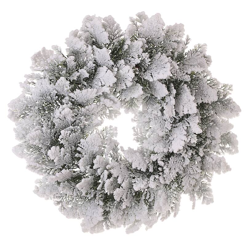 22" Snowy Acadia Cedar Wreath