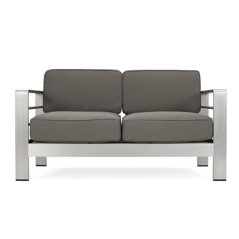 Roomfitters Modern Outdoor Patio Sofa Set, Aluminum Frame with Cushions & Coffee Table, Weather-Resistant Seating