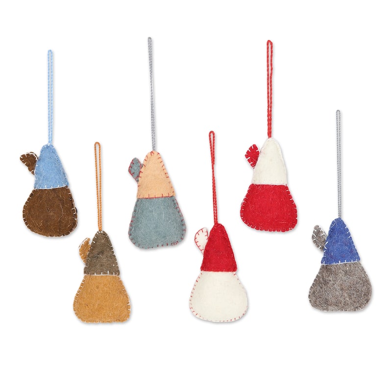 Novica Handmade Holiday Homes Wool Felt Ornaments (Set Of 6)