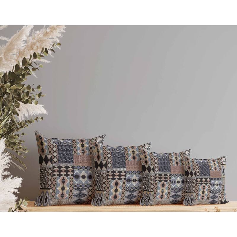 Patched Perfection Faux Suede Reversible Throw Pillow Gray and Cinereous