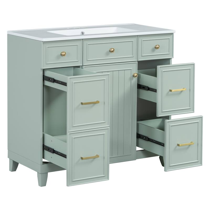 36" Bathroom Vanity with Ceramic Sink