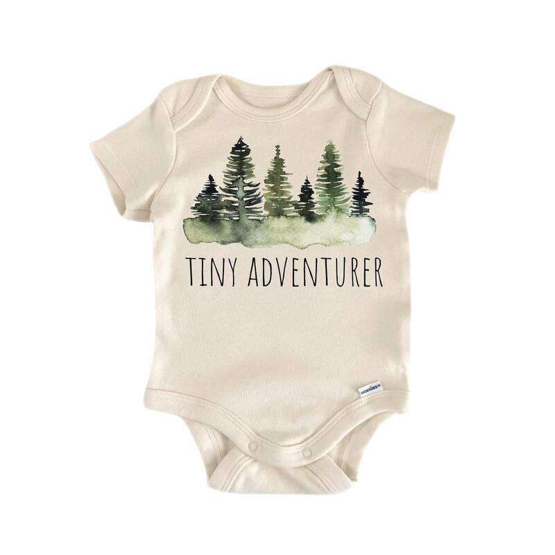 Tiny Adventurer Forrest - Baby Boy Girl Clothes Infant Bodysuit Funny Cute Newborn - White - 3-6M