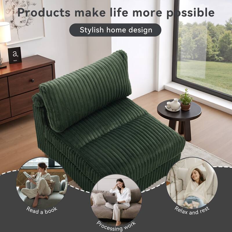 Cotton Flannel corner Sofa Armless Modular Sectional Sofa Seamless Combination
