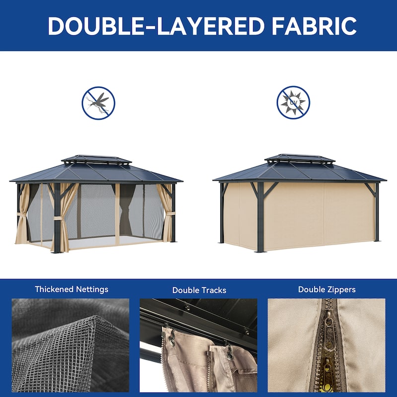 Outdoor Hardtop Metal Canopy Gazebo
