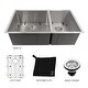 preview thumbnail 8 of 7, ZLINE Undermount Double Bowl Sink in Stainless Steel with Bottom Grid