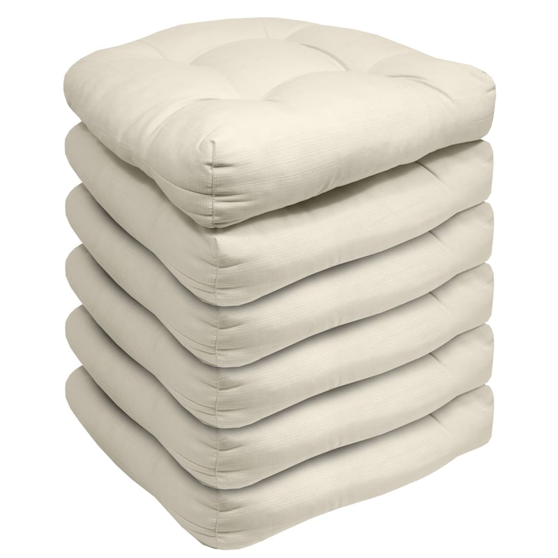 Sweet Home Collection Patio Cushions Outdoor Chair Pads Thick Fiber Fill Tufted 19" x 19"