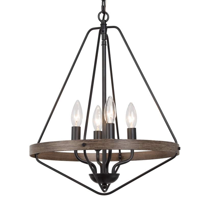 Farmhouse 4-Light Lantern Chandelier Kitchen Island Lights - L 15.5"x H 20"