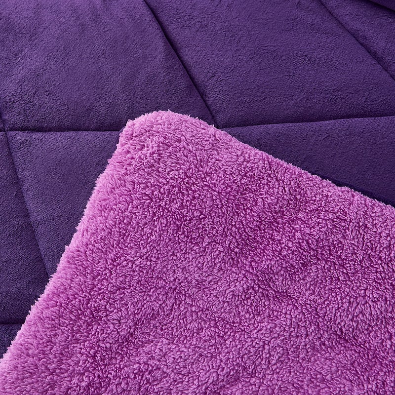 Fleece/ Sherpa Down Alternative 3-piece Comforter Set