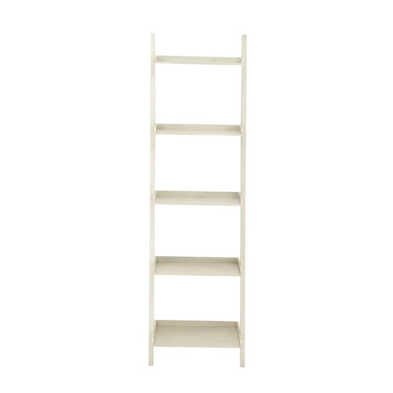 White or Brown Wood 5 Shelves Shelving Unit