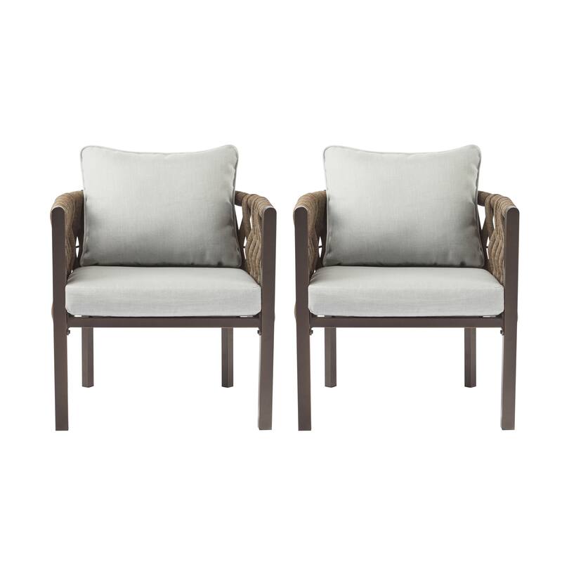 Christopher Knight Home - Ethan Fabric Patio Club Chair (Set of 2)