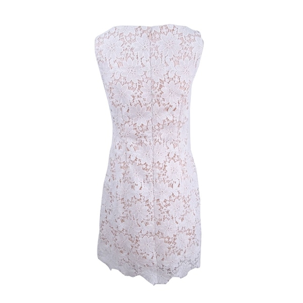 lace overlay dress white