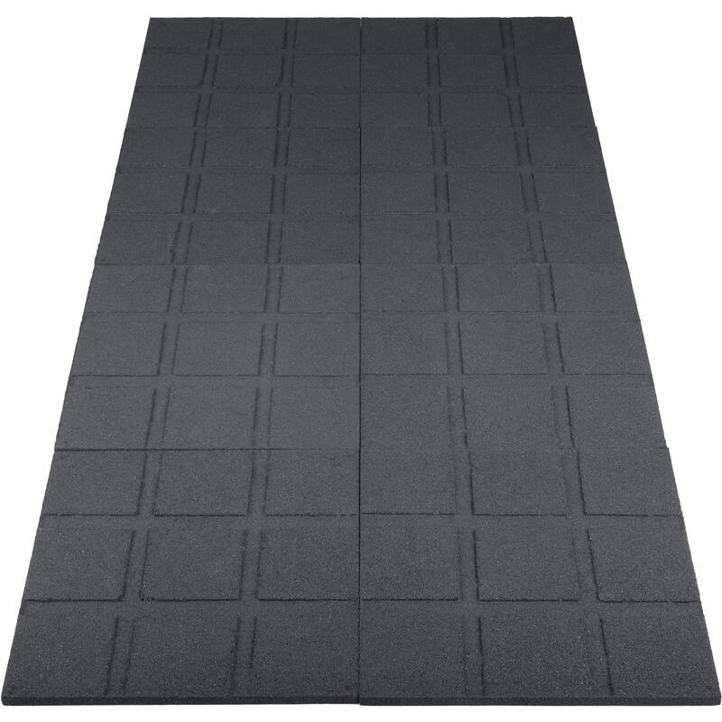 Pure Garden Rubber Deck Tiles 8-Pack - 28SQFT Outdoor Flooring Pavers