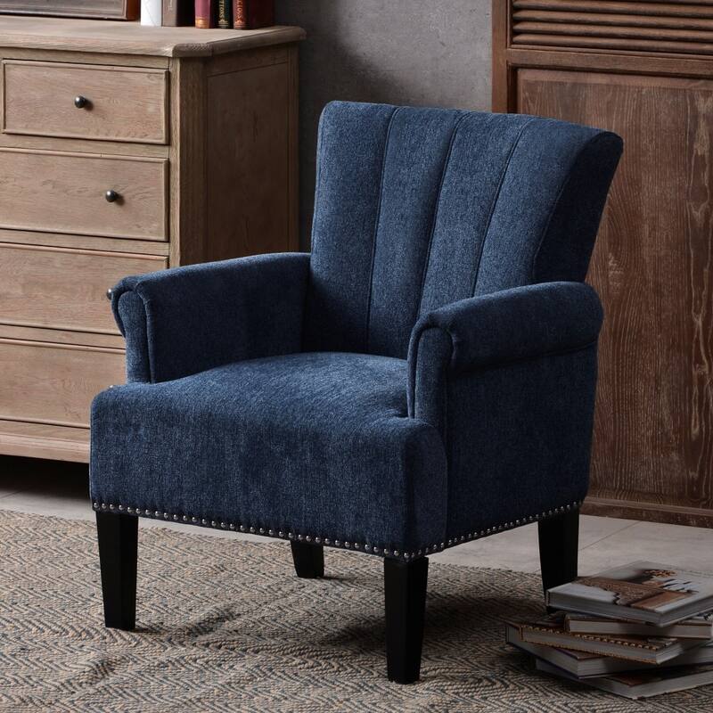 Accent Rivet Tufted Polyester Armchair - 24.00"L * 29.00"W * 34.50"H