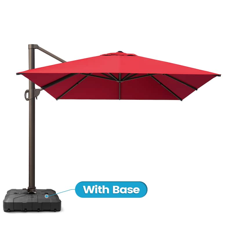 10 x 13 FT Outdoor Shade Canopy Patio Cantilever Offset Umbrella with Base