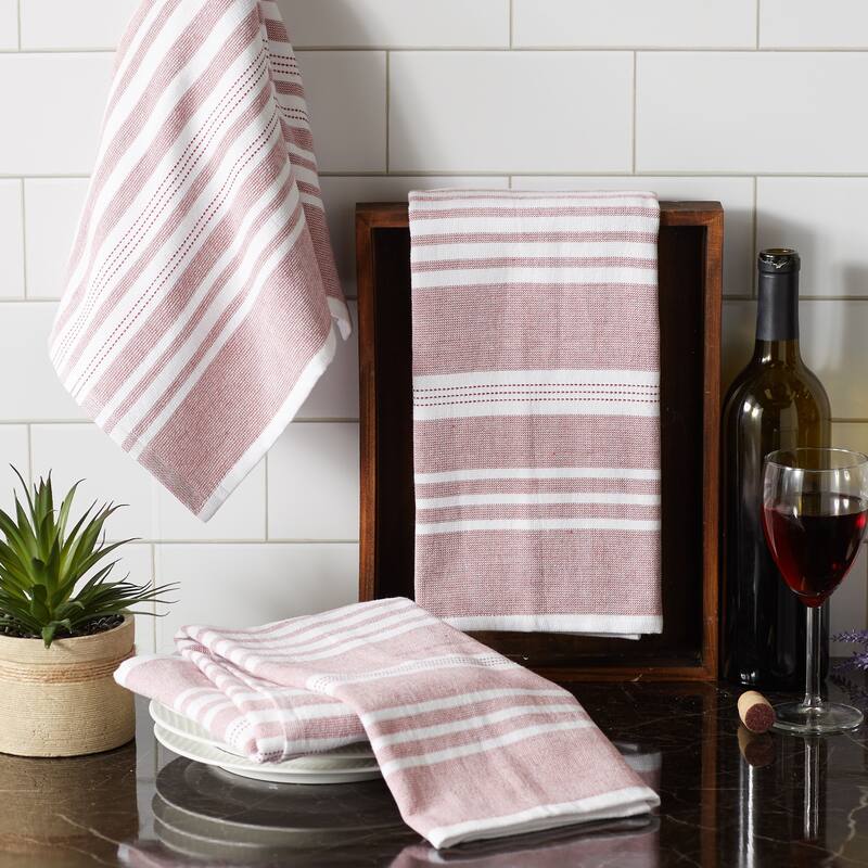 Asst Barn Red French Terry Dishtowel Set/3