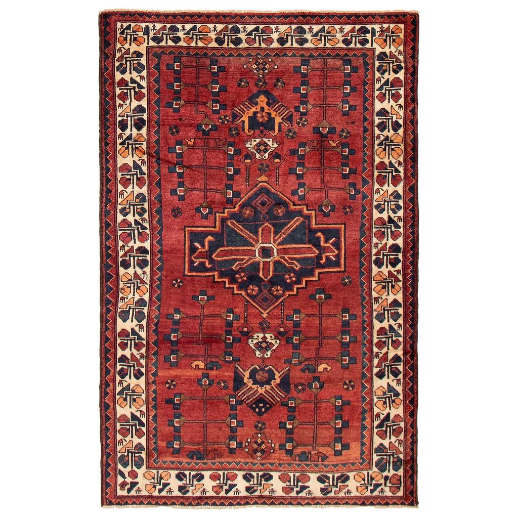 ECARPETGALLERY Hand-knotted Melis Vintage Red Wool Rug - 5'2 x 8'0