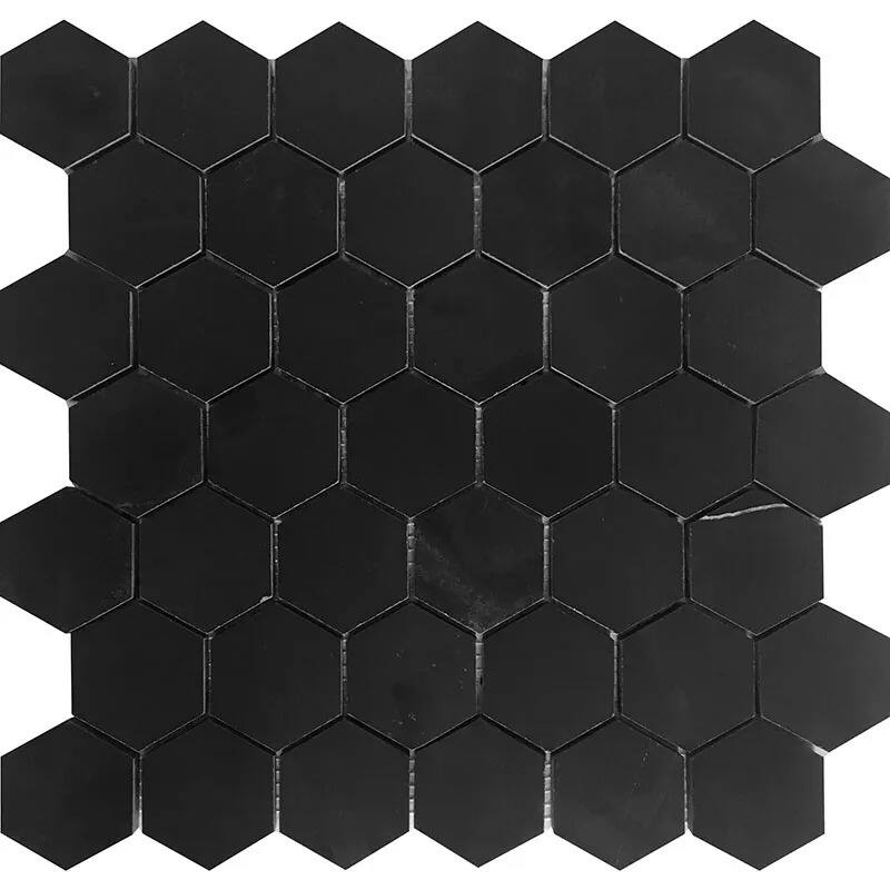 Apollo tile 12 x 12 Noir Luxe Honed Eastern Black Marble Tile (4.83 sq ft/case) - 5 Pack