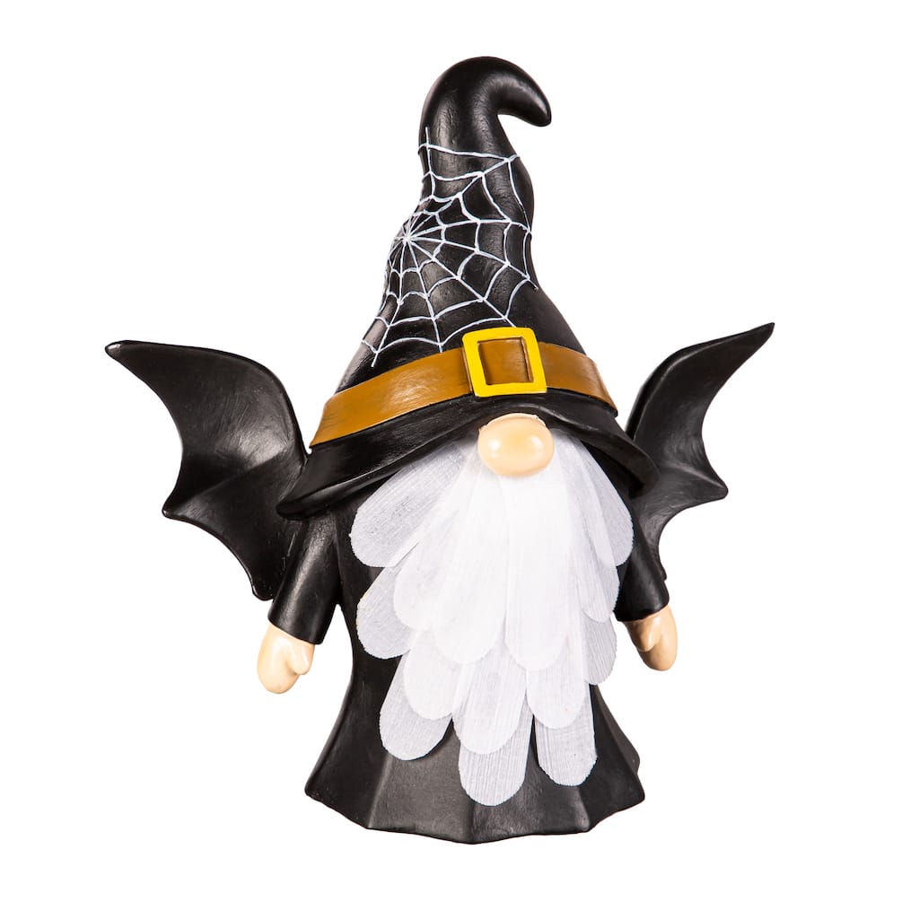 8.75" LED Resin Gnome with Witch Hat Tabletop Decor
