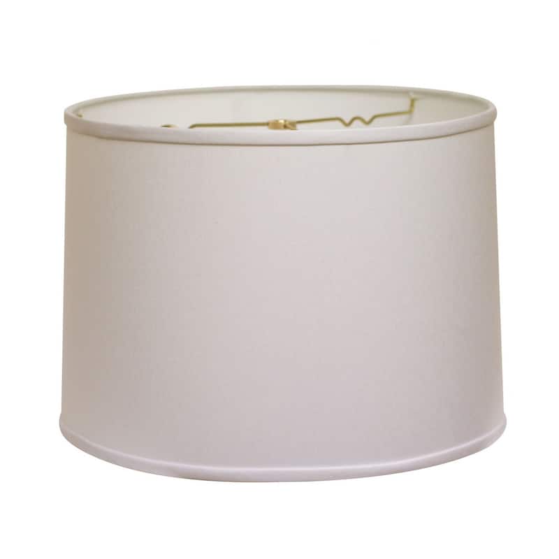 14" White Throwback Drum No Slub Lampshade - 14" L x 14" W x 10" H